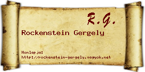 Rockenstein Gergely névjegykártya